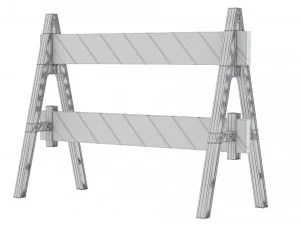 Road Steel Barricade 3D Model