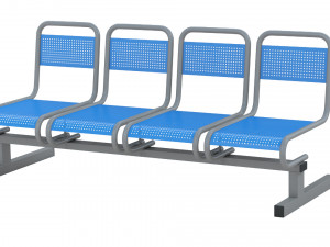 Airport Metal Seat 3D Model
