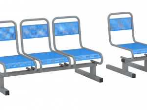 Airport Metal Seat 3D Model