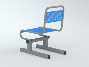 Airport Metal Seat 3D Model