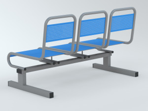 Airport Metal Seat 3D Model