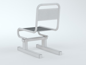 Airport Metal Seat 3D Model