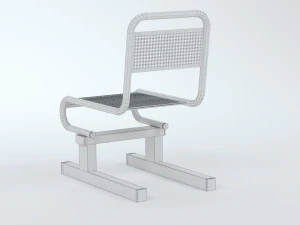 Airport Metal Seat 3D Model