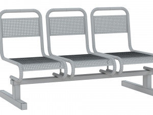 Airport Metal Seat 3D Model