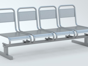 Airport Metal Seat 3D Model