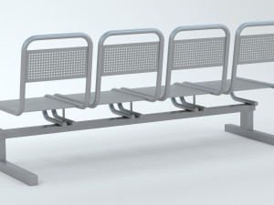 Airport Metal Seat 3D Model