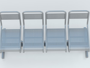 Airport Metal Seat 3D Model