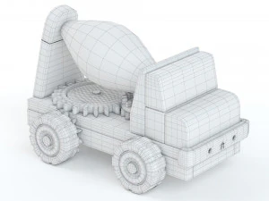 Toy Car Truck Large Concrete Mixer 3D Model