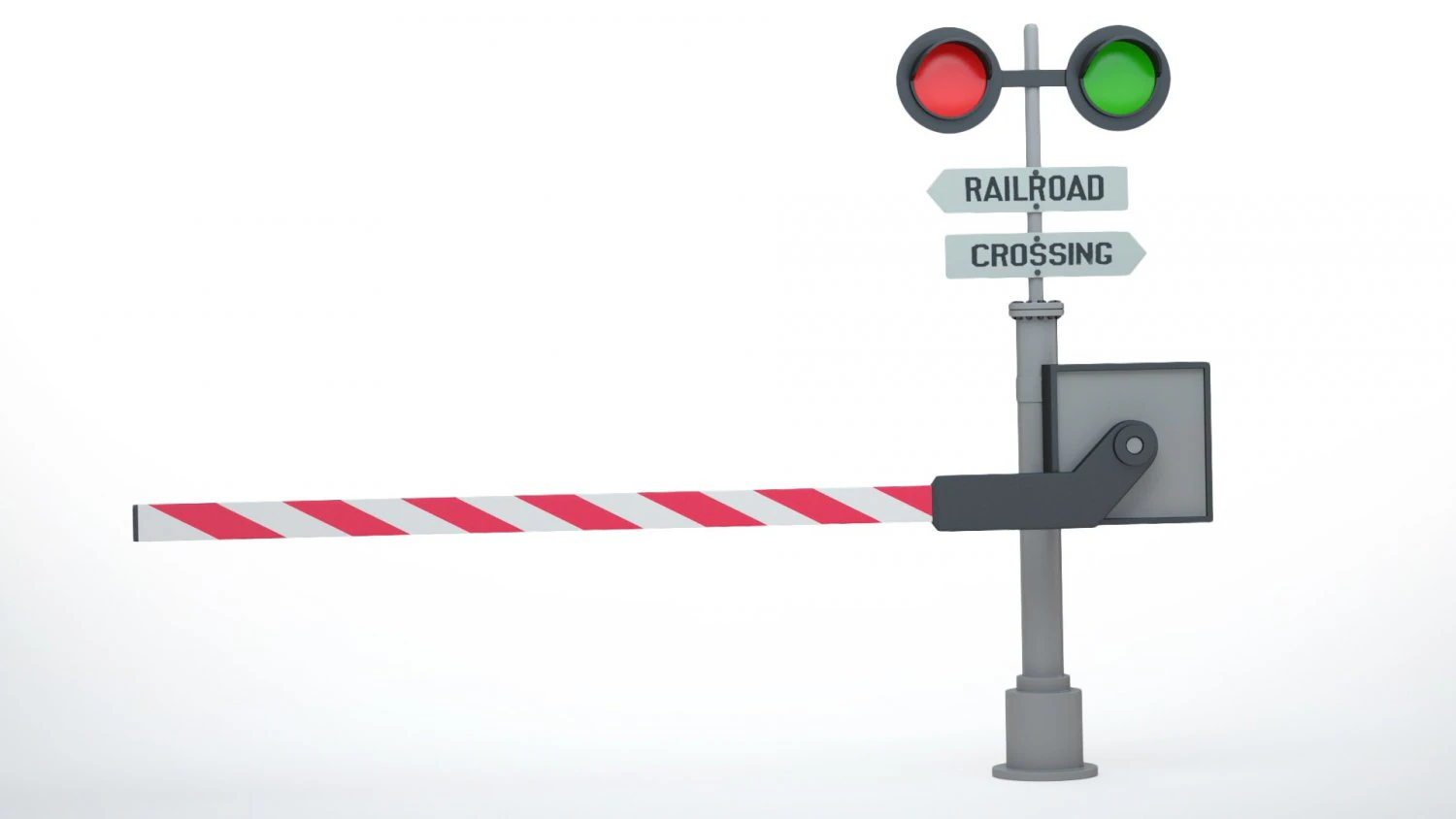 Railway Barrier 3D Model .c4d .max .obj .3ds .fbx .stl .blend 