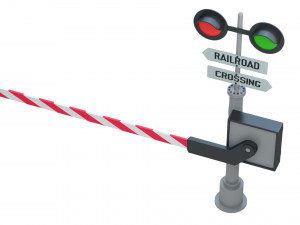 Railway Barrier Model 3D
