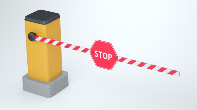 Parking Car Barrier 3D 模型 .c4d .max .obj .3ds .fbx .stl .blend 