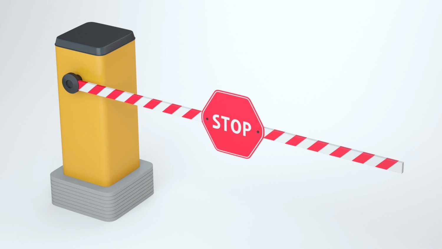 Parking Car Barrier 3D Model .c4d .max .obj .3ds .fbx .stl .blend 