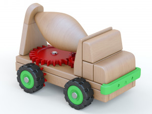 Wooden Toy Car Truck Collection Model 3D