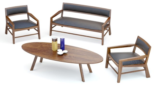 Aruba Armchair Sofa and Table Model 3D .c4d .max .obj .3ds .fbx .stl .blend 