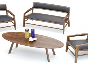 Aruba Armchair Sofa and Table Modelo 3D