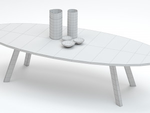 Aruba Armchair Sofa and Table Model 3D