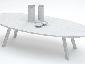 Aruba Armchair Sofa and Table 3D Model