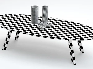 Aruba Armchair Sofa and Table 3D Model