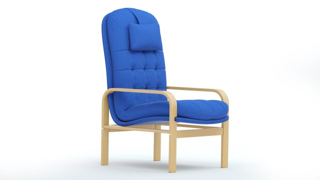 High Back Armchair Model 3D .c4d .max .obj .3ds .fbx .stl .blend 