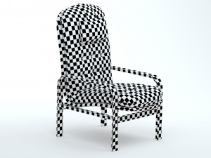 High Back Armchair Model 3D
