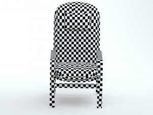 High Back Armchair Model 3D