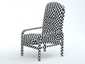 High Back Armchair 3D Model