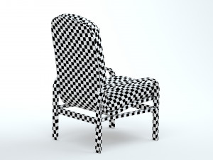 High Back Armchair Model 3D