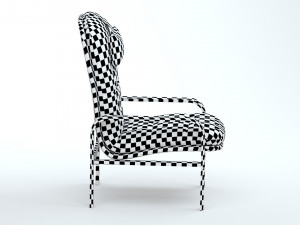High Back Armchair Model 3D
