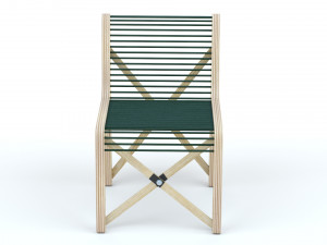 Collapsible Wood Chair and Table Modello 3D