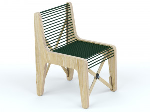 Collapsible Wood Chair and Table Modello 3D