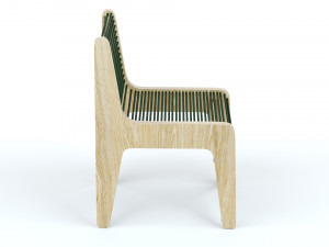 Collapsible Wood Chair and Table Modello 3D