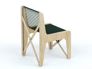 Collapsible Wood Chair and Table Modello 3D