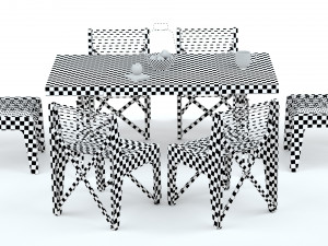 Collapsible Wood Chair and Table Modello 3D