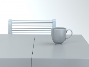 Collapsible Wood Chair and Table Modello 3D