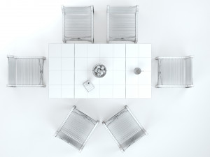 Collapsible Wood Chair and Table Modello 3D