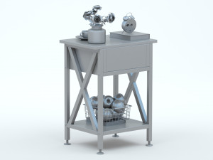 VECELO Table Night Stand Modèle 3D