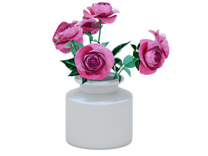 Vase with Roses Modello 3D