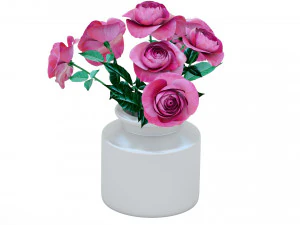 G&uuml;ll&uuml; Vazo 3D Model