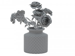 Vase with Roses Modello 3D