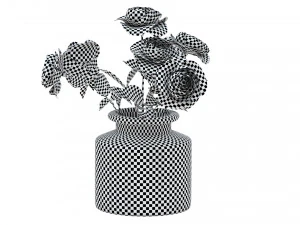 G&uuml;ll&uuml; Vazo 3D Model