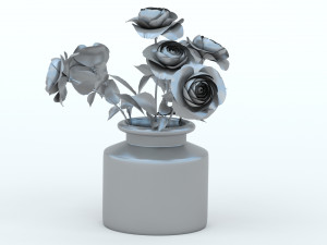 Vase with Roses Modello 3D