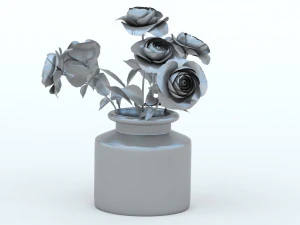 G&uuml;ll&uuml; Vazo 3D Model