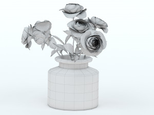 Vase with Roses Modello 3D