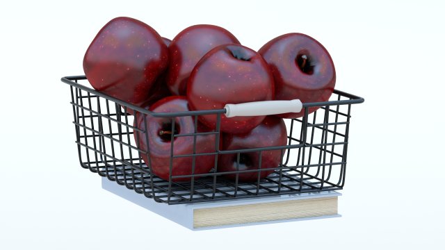 Basket of Apples 3D Модель .c4d .max .obj .3ds .fbx .stl .blend 
