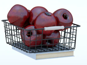 リンゴのバスケット 3Dモデル