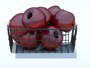 Basket of Apples 3D Model