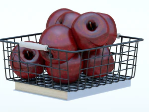 Basket of Apples 3D Model