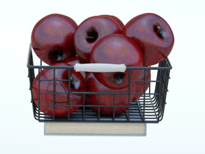Basket of Apples 3D Model