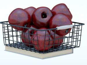Basket of Apples 3D Model