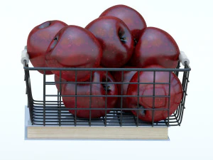 Basket of Apples 3D Model